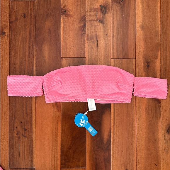 Bright Pink High-Waisted Off-Shoulder Bikini - Picture 6 of 7